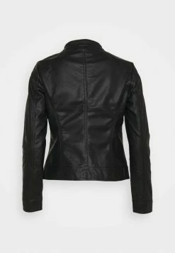 ONLY Petite ONLBANDIT BIKER - Faux Leather Jacket - Black -ONLY Petite store a7aef82c77fc47fb8425a19c7dda49e2
