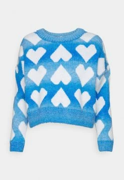 ONLY Petite ONLAIDA HEART - Jumper - Airy Blue/lighter Super Sonic/cloud Dancer -ONLY Petite store a8fdb0c6c265472d91b9045f546fe986