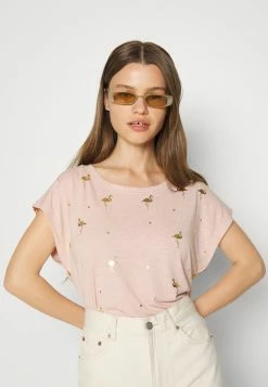 ONLY Petite ONLFEATHER - Print T-shirt - Rose Smoke/gold -ONLY Petite store a92891bc20224d60a05538e7d7bed660
