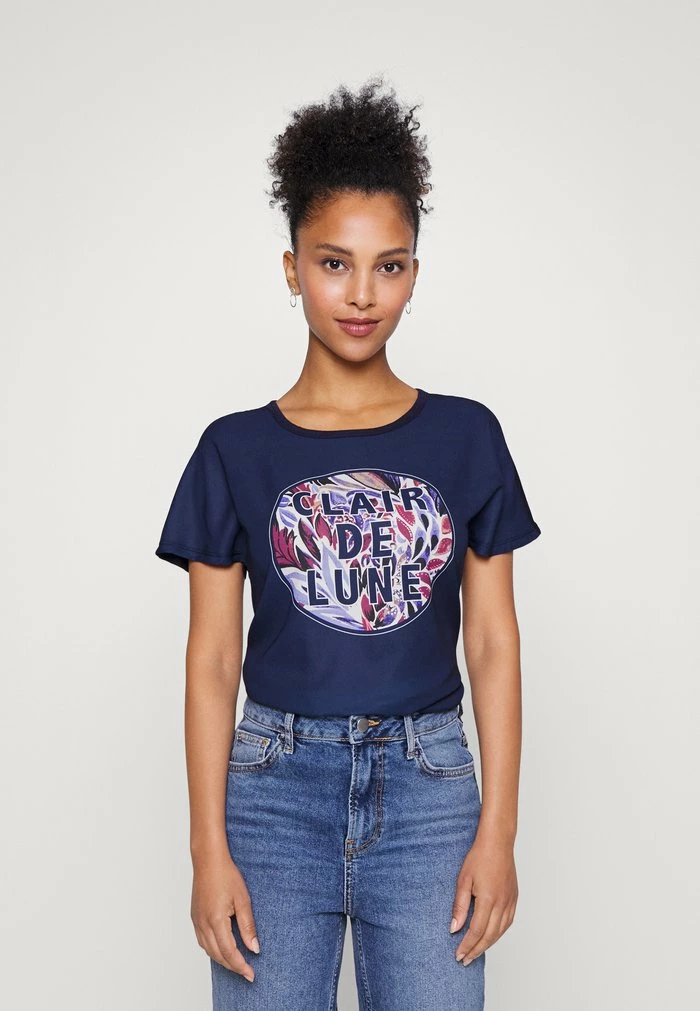 ONLY Petite ONLEMMA REG FRENCH - Print T-shirt - Dark Blue 3 ONLY Petite ONLEMMA REG FRENCH - Print T-shirt - Dark Blue