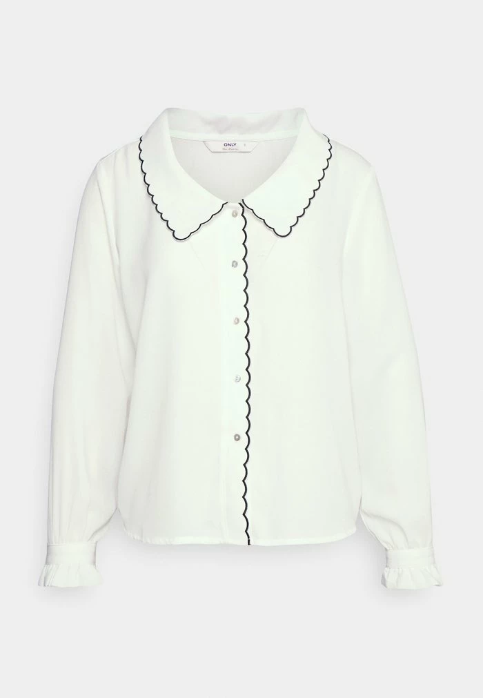 ONLY Petite ONLGABRIELLA SCALLOP - Button-down Blouse - Cloud Dancer 3 ONLY Petite ONLGABRIELLA SCALLOP - Button-down Blouse - Cloud Dancer