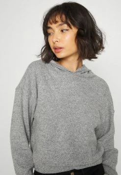 ONLY Petite ONLFRIDA HOOD - Jumper - Medium Grey Melange -ONLY Petite store ad6edb4bf9024f62a74f94f4e645dc63