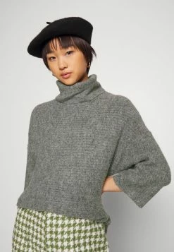 ONLY Petite ONLMARLI LIFE LONG - Jumper - Medium Grey Melange -ONLY Petite store af54f895c75047bcb56e21f32d937ad2