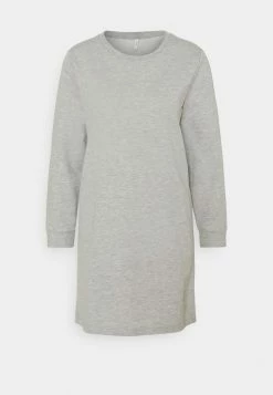 ONLY Petite ONLDREAMER LIFE CREW NECK DRESS - Day Dress - Light Grey Melange
