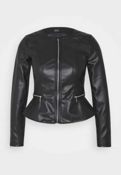 ONLY Petite ONLJENNY JACKET PETITE - Faux Leather Jacket - Black -ONLY Petite store b0ed6b3595aa41118402df50f7d33008