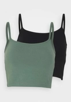 ONLY Petite ONLLIVE LOVE SINGLET CROPPED 2 PACK - Top - Black/laurel Wreath -ONLY Petite store b45fcbbba7a24544b2e5dc7160213ed7