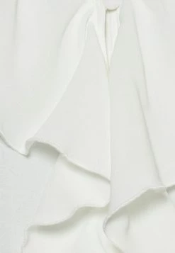 ONLY Petite ONLLISE V NECK RUFFLE BLOUSE - Button-down Blouse - Cloud Dancer -ONLY Petite store b7f2d188d033403e9414c9d26d5f4e3a