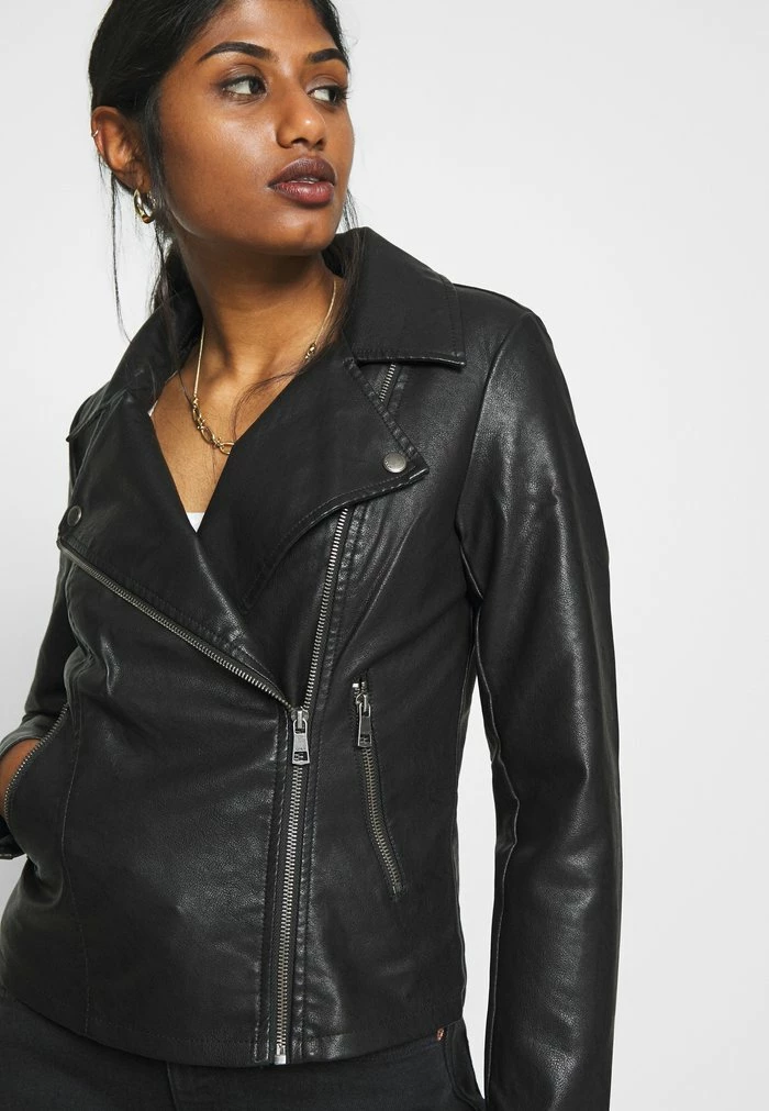 ONLY Petite ONLMELISA BIKER - Faux Leather Jacket - Black 8 ONLY Petite ONLMELISA BIKER - Faux Leather Jacket - Black - Image 6