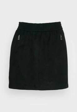 ONLY Petite ONLPINZON FAUX SUEDE ZIP SKIRT - Mini Skirt - Black -ONLY Petite store bc37cc1637fb4aa286c12027f0d97faa