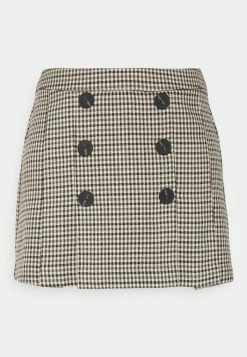 ONLY Petite ONLLYDIA PLEAT CHECK SKIRT - Mini Skirt - Humus/cappucino/smoked Pearl -ONLY Petite store bcf263e4f3854a0e98bba8f7b5b6727b