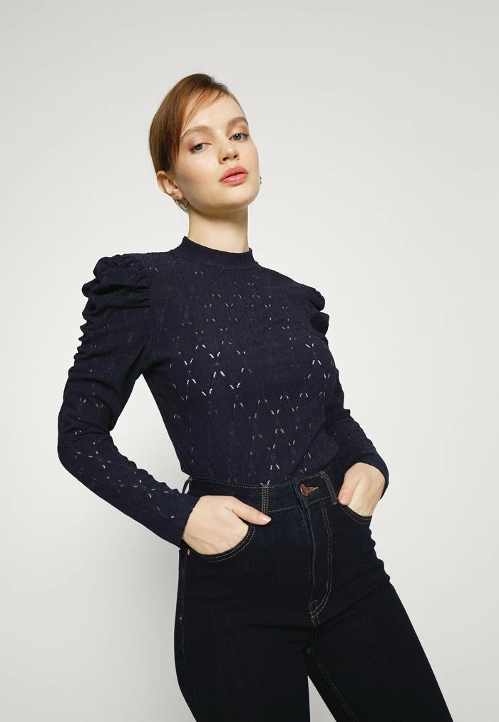 ONLY Petite ONLROSALINE HIGHNECK PUFF - Blouse - Night Sky 6 ONLY Petite ONLROSALINE HIGHNECK PUFF - Blouse - Night Sky - Image 4