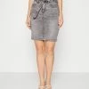ONLY Petite ONLHUSH LIFE MID PAPERBAG SKIRT - Mini Skirt - Medium Grey Denim -ONLY Petite store bde67a1f5c5743aa9ac6539f23c51694