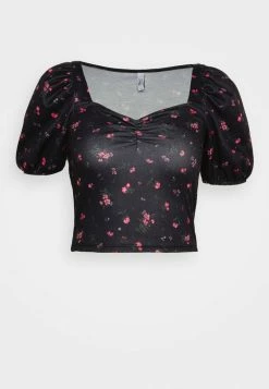 ONLY Petite ONLTHEA FEVER PUFF - Print T-shirt - Black -ONLY Petite store bf3d5c465bb64dceafa92c5bbd189ce5