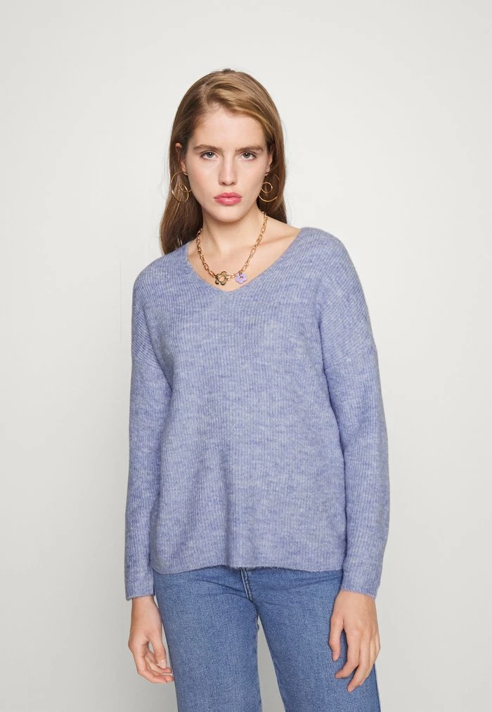 ONLY Petite ONLCAMILLA V NECK - Jumper - Skyway Melange 3 ONLY Petite ONLCAMILLA V NECK - Jumper - Skyway Melange