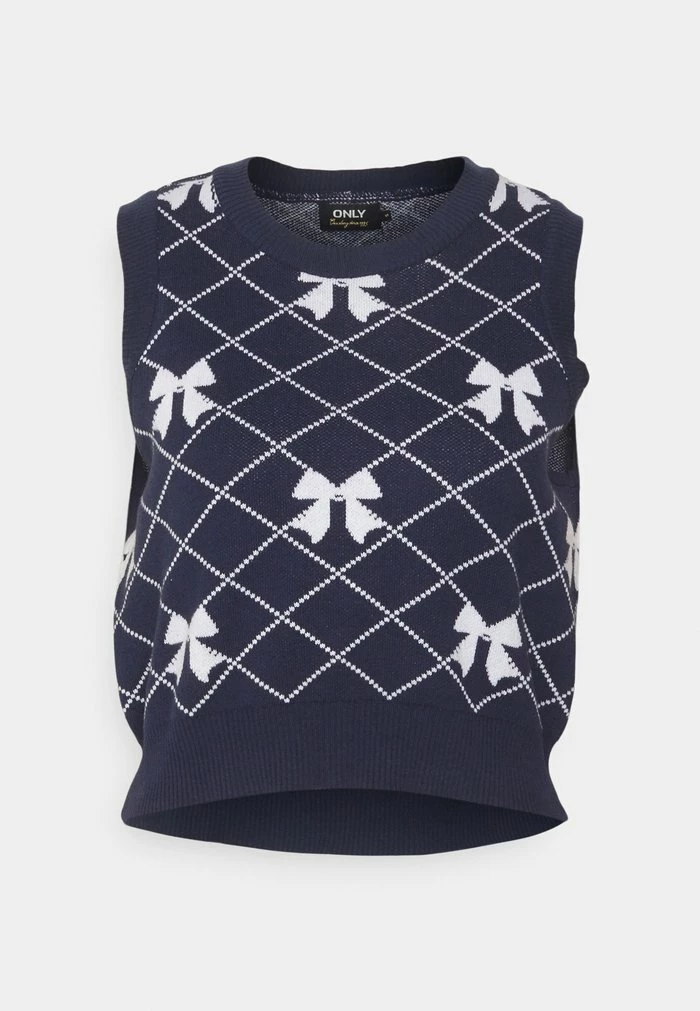 ONLY Petite ONLCLARIET BOW VEST - Jumper - Night Sky/cloud Dancer 7 ONLY Petite ONLCLARIET BOW VEST - Jumper - Night Sky/cloud Dancer - Image 5