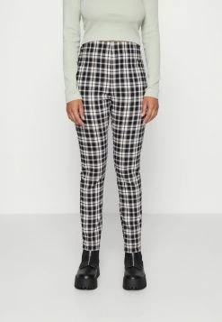ONLY Petite ONLMEGHAN LIFE CHECK - Trousers - Oatmeal/black