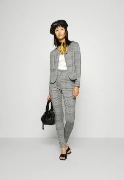 ONLY Petite ONLMICA CHECK - Leggings - Trousers - Cloud Dancer/black/white -ONLY Petite store c8dc6259f8494bf284656614090d8c96