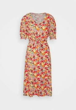 ONLY Petite ONLFREDERIKKE V NECK BELT DRESS - Shirt Dress - Cloud Dancer/pink Mix -ONLY Petite store c91a385b50594144b0844700b8bec07d