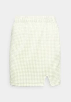 ONLY Petite ONLSIGGA SLIT SKIRT - Mini Skirt - Cloud Dancer Tarragon