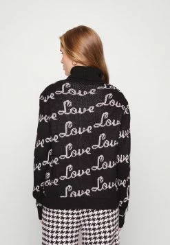 ONLY Petite ONLJADE TEXT HIGHNECK - Jumper - Black/cloud Dancer -ONLY Petite store cd025b6a9b8f4d37b996ae3a2628d457