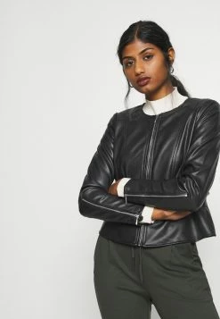 ONLY Petite ONLJENNY JACKET PETITE - Faux Leather Jacket - Black -ONLY Petite store d0d3cdc9cf834415bc2c01ad5d6d679b