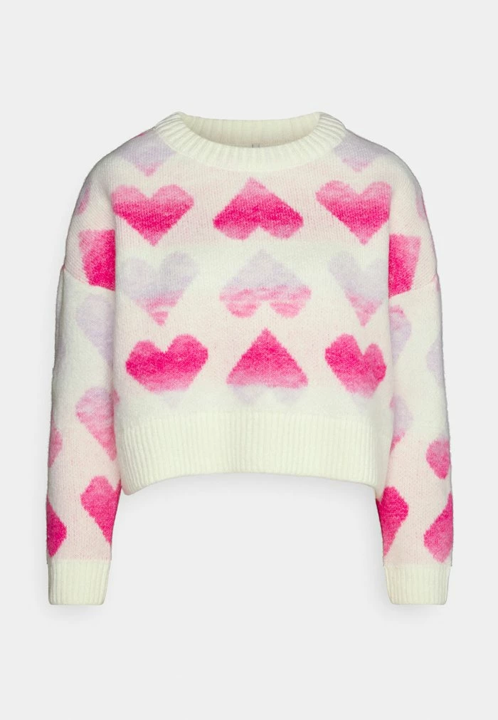 ONLY Petite ONLAIDA HEART - Jumper - Cloud Dancer/viola/pink Flambe/strawberry Moon 6 ONLY Petite ONLAIDA HEART - Jumper - Cloud Dancer/viola/pink Flambe/strawberry Moon - Image 4