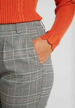 ONLY Petite ONLPOPTRASH EASY SAVIL CHECK PANT - Trousers - Black/merlot -ONLY Petite store d267b98eed6a4196b4f23029a403236a