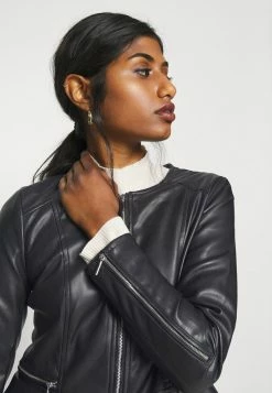 ONLY Petite ONLJENNY JACKET PETITE - Faux Leather Jacket - Black -ONLY Petite store d54c77548c9b4eb8876dfa7adbe96263