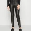 ONLY Petite ONLPALMER NYA ZIP COATED CCPTT - Trousers - Black -ONLY Petite store d9932bdfe9dc476085ff4061fc134701