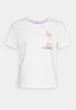 ONLY Petite ONLKITA FLAMINGLE - Print T-shirt - Bright White -ONLY Petite store dae996318b084b63a83d28408bbee8fa