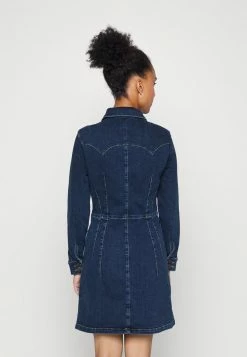 ONLY Petite ONLRIKA STRETCH DRESS - Day Dress - Dark Blue Denim -ONLY Petite store db05acb9515a4602b8d0ce4db7c65de4