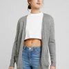ONLY Petite ONLLESLY OPEN CARDIGAN - Cardigan - Medium Grey Melange -ONLY Petite store e15e2d01c9bd4119b5f658b8f689a49c
