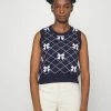 ONLY Petite ONLCLARIET BOW VEST - Jumper - Night Sky/cloud Dancer -ONLY Petite store e3b0a5aa6d5a4486aff33bc2e723dadd