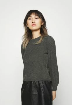 ONLY Petite ONLKATIA PUFF - Jumper - Dark Grey Melange