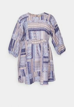 ONLY Petite ONLMONIKA LIFE DRESS - Day Dress - Blue/brown -ONLY Petite store e58d548492e34f47a077ada391fd20bb