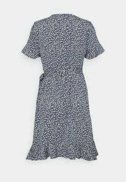 ONLY Petite ONLOLIVIA WRAP DRESS - Day Dress - Blue -ONLY Petite store eac051583c7f48c7a3bf5689726b996c