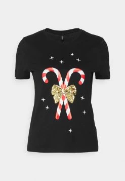 ONLY Petite XMAS YRSA CHRISTMAS - Print T-shirt - Black -ONLY Petite store f09fbe97a1fd4d79b15ca919729bb9ac