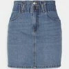 ONLY Petite MILLIE SKIRT - Mini Skirt - Medium Blue Denim