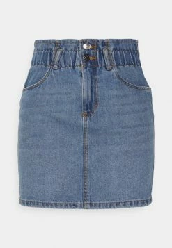 ONLY Petite MILLIE SKIRT - Mini Skirt - Medium Blue Denim
