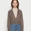 ONLY Petite ONLMACADAMIA CARDIGAN - Cardigan - Taupe/gray Melange -ONLY Petite store f289283d5a42406ebbb66ef7a789e437