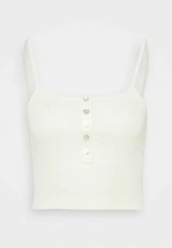 ONLY Petite ONLNESSA SHORT BUTTON - Top - Cloud Dancer