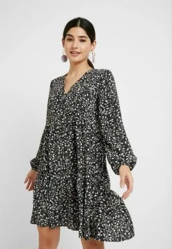 ONLY Petite DETAIL SHORT DRESS - Day Dress - Black/mono