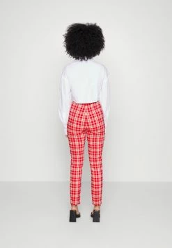 ONLY Petite ONLMEGHAN LIFE CHECK - Trousers - Red -ONLY Petite store f71ca75743d4487bb75eb6d5dacb9240
