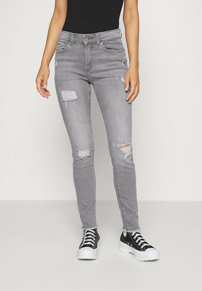 ONLY Petite ONLBLUSH LIFE MID RAW - Jeans Skinny Fit - Grey Denim 3 ONLY Petite ONLBLUSH LIFE MID RAW - Jeans Skinny Fit - Grey Denim