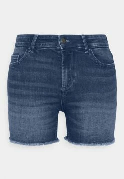 ONLY Petite ONLBLUSH LIFE MID RAW - Denim Shorts - Dark Blue Denim -ONLY Petite store fbe138c806e24733a56e664daf0dc7ee