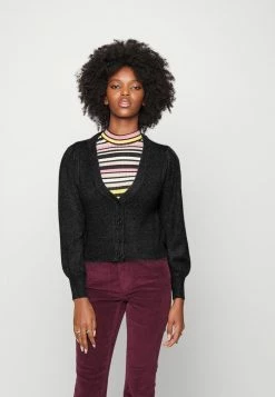 ONLY Petite ONLLEVA PUFF CARDIGAN - Cardigan - Dark Grey