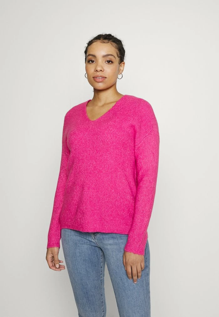 ONLY Petite ONLCAMILLA V NECK - Jumper - Strawberry Moon Melange 3 ONLY Petite ONLCAMILLA V NECK - Jumper - Strawberry Moon Melange